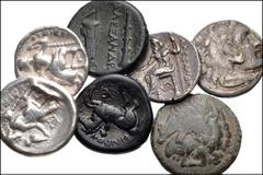 MIXED. Greek-Celtic. Lot of seven (7) Regal Macedonian and related AR and Æ. Includes: Celtic, Eastern Europe. Imitations of Alexander III of Macedon. AR Drachm (2) // Kings of Macedon. Philip II. Æ /