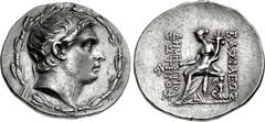 SELEUKID KINGS of SYRIA. Demetrios I Soter. 162-150 BC. AR Tetradrachm (31mm, 16.79 g, 12h). Antioch on the Orontes mint. Undated series, 162–155/4 BC. Diademed head right within laurel wreath / BAΣIΛ