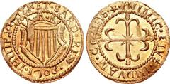 ITALY, Sardegna (Regno). Filippo V di Spagna. 1700-1713. AV (22mm, 3.20 g, 12h). Cagliari mint. Dated 1703. · PHILIP · V · HISP · ET · SARD · REX ·, crowned coat-of-arms; 1703 below / (star) · INIMIC 