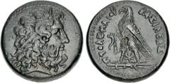 Greek PTOLEMAIC KINGS of EGYPT. Ptolemy III Euergetes. 246-222 BC. Æ Triobol (34mm, 34.85 g, 12h). Alexandreia mint. Series 5B. Horned head of Zeus-Ammon right, wearing tainia with basileion / Eagle, 