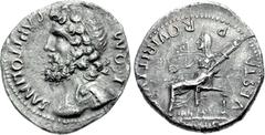 Civil War. AD 68-69. AR Denarius (18mm, 3.19 g, 6h). Uncertain mint in Southern Gaul. Struck circa 69. IO M CAPITOLINVS, diademed heroic bust of Jupiter Capitolinus left, with slight drapery / VESTA P