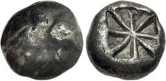 Greek LYCIA, Uncertain. Circa 520-470/60 BC. AR Stater (16mm, 9.17 g). Head of lion right / Incuse square with lines radiating from center. Müseler I, 1–2; Falghera Appendix Type D; SNG Copenhagen Sup