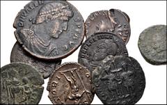 ROMAN. Imperial. Lot of eight (8) mostly bronze issues from Postumus to Zeno. Includes: Postumus. AR Antoninianus // Tetricus. Antoninianus // Julian II. Æ // Valens. Æ // Valentinian II. Æ // Leo. Æ 