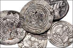 MIXED. Oriental Greek-Islamic. Lot of five (5) miscellaneous issues. Includes: ORIENTAL GREEK: Kings of Characene. Attambelos I. BI Tetradrachm // CENTRAL ASIAN: Sasanian Kings. Khusro II. AR Drachm (