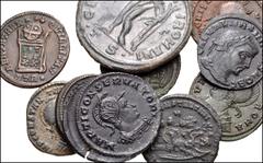 ROMAN. Imperial. Lot of ten (10) mostly Æ Folles from Galerius to Crispus. Includes: Galerius. Æ Follis // Maximinus II. Æ Quarter Follis // Helena. Æ Follis // Constantine I. Æ Follis (5) // City Com