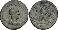 Roman Provincial SELEUCIS and PIERIA, Antioch. Hostilian. As Caesar, AD 250-251. BI Tetradrachm (25mm, 11.16 g, 11h). 3rd officina. Bareheaded and draped bust right; ••• below / Eagle standing right o