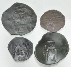 Large Lots WORLD. Bulgaria. Lot of four (4) bronze issues. Includes: Mico Asen // Konstantin I // Ivan Aleksandar // lot also includes one (1) Byzantine issue. Average Fine - Near VF. LOT SOLD AS IS, 