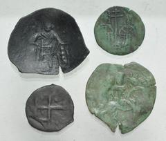 Large Lots WORLD. Bulgaria. Lot of four (4) bronze issues. Includes: Konstantin I (2) // Ivan Sračimir // Ivan Aleksandar. Average Fine - Near VF. LOT SOLD AS IS, NO RETURNS. Four (4) coins in lot. Fr