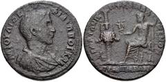 LYDIA, Tralles. Philip II. As Caesar, AD 244-247. Æ (36mm, 23.48 g, 6h). Flavius Diadumenus, magistrate. Bareheaded, draped, and cuirassed bust right / ЄΠ[I ΓP?] TΩN (ΠЄ)-PI ΦΛ ΔIAΔ(OV)-MЄN[OV?] TPAΛΛ