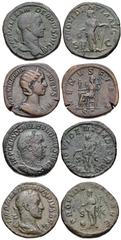 ROMAN. Imperial. Lot of four (4) Æ Sestertii from Severus Alexander to Balbinus. Includes: Severus Alexander // Julia Mamaea // Maximinus I // Balbinus. Fine to Near VF, roughness. LOT SOLD AS IS, NO 