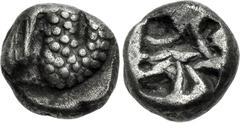 Greek CARIA or LYCIA, Uncertain. 5th century BC. AR Obol(?) (7mm, 0.90 g). Ketos left / Incuse square with irregular lines. Ashton & Konuk fig. 8 = Traité I 999. Toned, slight granularity, off center.