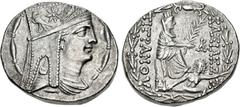 Greek KINGS of ARMENIA. Tigranes II 'the Great'. 95-56 BC. AR Tetradrachm (26mm, 15.73 g, 12h). Tigranocerta mint. Struck circa 80-68 BC. Diademed and draped bust right, wearing tiara decorated with s
