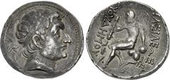 Oriental Greek BAKTRIA, Greco-Baktrian Kingdom. Euthydemos I Theos Megas. Circa 225-200/195 BC. AR Tetradrachm (29mm, 16.54 g, 12h). Mint A (near Aï Khanoum). Struck circa 225-220/15 BC. Diademed midd