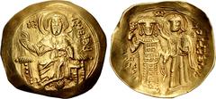 Byzantine John III Ducas (Vatatzes). Emperor of Nicaea, 1222-1254. AV Hyperpyron (26mm, 4.07 g, 6h). Magnesia mint. Struck circa AD 1232. Christ Pantokrator enthroned facing, raising hand in benedicti