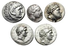 Lot of 5 Miscellaneous AR Tetradrachms Estimate $500 Lot of 5 Miscellaneous AR Tetradrachms. Includes the following: Macedon, Kings of. Alexander III // Attica. Athens // Mysia, Pergamon. Eumenes I //