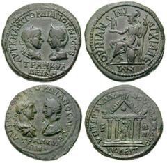 THRACE, Anchialus. Gordian III and Tranquillina. Estimate $200 THRACE, Anchialus. Gordian III and Tranquillina. 238-244 AD. Æ 27mm (15.97 gm). Laureate and draped bust of Gordian III vis à vis diademe