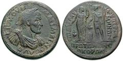 MYSIA, Pergamum. Maximinus I Thrax Estimate $500  MYSIA, Pergamum. Maximinus I Thrax. 235-238 AD. Æ 42mm (43.30 gm). Laureate, draped and curiassed bust right / Demeter and Maximinus standing left, he