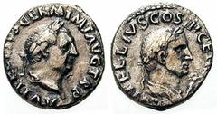 LUCIUS VITELLIUS, father of Vitellius Estimate $1500 LUCIUS VITELLIUS, father of Vitellius. AR Denarius (2.81 gm). Laureate and draped bust of Lucius Vitellius right, holding eagle-tipped sceptre / La