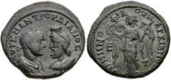 MOESIA INFERIOR, Marcianopolis. Gordian III. AD 238-244. Æ Pentassarion (28mm, 11.56 g, 6h). Tullius Menophilus, consular legate. Struck AD 239-240. AVT K M ANT ΓOPΔIANOC/ AVΓ, confronted busts of Gor