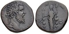 Didius Julianus. AD 193. Æ Sestertius (27mm, 18.22 g, 12h). Rome mint. Laureate head right / Concordia standing facing, head left, holding legionary eagle and standard. RIC IV 14a; Woodward, Didius , 