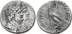 Greek PTOLEMAIC KINGS of EGYPT. Ptolemy IV Philopator. 222-205/4 BC. AR Tetradrachm (25.5mm, 13.31 g, 12h). Alexandreia mint. Struck circa 219-217 BC. Jugate draped busts right of Serapis, wearing lau
