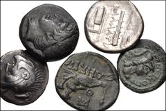 MIXED. Greek-Roman Provincial. Lot of six (6) coins from Moesia to Macedon. Includes: GREEK: THRACE, Kallatis. AR Drachm // THRACE, Odessos. Æ // KINGS of MACEDON. Philip II. Æ // CELTIC: Eastern Euro