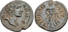 LYDIA, Saitta. Pseudo-autonomous issue. Circa AD 175-200. Æ (20mm, 3.94 g, 6h). Laureate head of youthful Demos right, slight drapery / Hercules standing facing, head left, leaning on club and carryin