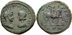 MOESIA INFERIOR, Istrus. Gordian III, with Tranquillina. AD 238-244. Æ Pentassarion (27mm, 12.64 g, 12h). Confronted busts of Gordian III right, laureate, draped, and cuirassed, and Tranquillina left,