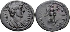 LYDIA, Philadelphia. Pseudo-autonomous issue. 3rd century AD. Æ (29mm, 6.00 g, 6h). Barehead and draped bust of the Senate right / Nike advancing right, holding wreath and palm frond. BMC -; SNG Münch