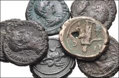 ROMAN. Provincial. Lot of ten (10) BI Tetrdrachms from Alexandria in Egypt. Faustina Junior // Elagabalus (2) // Severus Alexander (2) // Maximinus I // Gordian III // Philip I // Valerian I (2). Firs