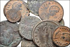 ROMAN. Imperial. Lot of ten (10) late Roman bronzes of Empresses. Includes: Galeria Valeria (3) // Helena (3) // Aelia Flaccilla (4). Near VF to VF, many with thick desert patinas. LOT SOLD AS IS, NO 