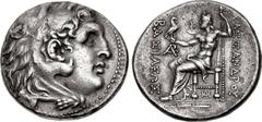 KINGS of MACEDON. Alexander III ‘the Great’. 336-323 BC. AR Tetradrachm (29mm, 16.56 g, 12h). Posthumous issue. Uncertain mint. Struck 3rd century BC. Head of Herakles right, wearing lion skin / BAΣIΛ