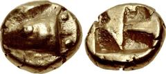 MYSIA, Kyzikos. Circa 600-550 BC. EL Hemihekte – Twelfth Stater (8mm, 1.32 g). Hurter & Liewald III 5.2; cf. Von Fritze I 2 (hekte); SNG France –; Boston MFA –; CNG 82, lot 586. Good VF. Extremely rar