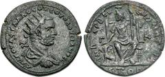 CILICIA, Anazarbus. Volusian. AD 251-253. Æ (30mm, 14.71 g, 12h). Dated CY 270 (AD 251/2). Radiate, draped, and cuirassed bust right / Serapis-Hades seated facing, extending hand towards Cerberus at s