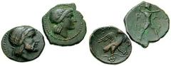 ELIS, Olympia. Estimate $200 ELIS, Olympia. Circa 271-191 BC. Lot of two Æ, as follows: Æ 19mm (4.98 gm). Laureate head of Apollo right / Zeus standing right, hurling thunderbolt. SNG Copenhagen 436 v