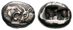 LYDIA, Kings of. Time of Kroisos. Estimate $500 LYDIA, Kings of. Time of Kroisos. Circa 561-546 BC. AR Half-Stater - Siglos (5.41 gm). Confronted foreparts of a roaring lion and a bull / Double incuse