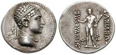 BAKTRIA, Graeco-Baktrian Kings. Euthydemos II. Estimate $300  BAKTRIA, Graeco-Baktrian Kings. Euthydemos II. Circa 185-180 BC. AR Tetradrachm (16.82 gm). Diademed and draped bust right / Nude Herakles