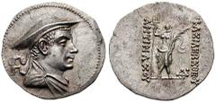 BAKTRIA, Graeco-Baktrian Kings. Antimachos I. Estimate $1000 BAKTRIA, Graeco-Baktrian Kings. Antimachos I. Circa 174-165 BC. AR Tetradrachm (16.97 gm). Diademed and draped bust right, wearing kausia /