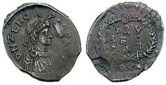 THE EMPIRE. ZENO. Estimate $2000 2166. THE EMPIRE. ZENO. Second Reign. 476-491. AR Siliqua (2.04 gm). Constantinople mint. D N ZENO-PERP A[VG], diademed, draped and cuirassed bust right / SRV / REI / 