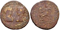 LYDIA, Philadelphia. Caracalla, with Geta as Caesar. AD 198-217. Æ (38mm, 27.04 g, 7h). Laureate, draped, and cuirassed bust of Caracalla right, vis-à-vis laureate, draped, and cuirassed bust of Geta 