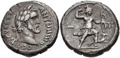 Antoninus Pius. AD 138-161. BI Tetradrachm (24mm, 12.74 g, 12h). Alexandria (Egypt) mint. Dated RY 8 (AD 144/5). Laureate head right / Artemis advancing right, drawing arrow from quiver and holding bo