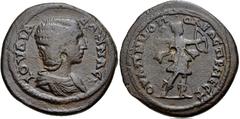 Julia Domna. Augusta, AD 193-217. Æ (25mm, 9.74 g, 1h). Nicopolis ad Nestum (Thrace) mint. Draped bust right / Artemis advancing right, drawing arrow from quiver and holding bow. Komnick 2 (V1/R2); H&