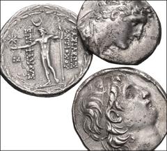 GREEK. Levant & the Near East. Lot of three (3) AR Tetradrachms of the Seleukid Empire. Includes: Alexander I Balas. Tyre mint. Dated SE 164 (149/8 BC). Diademed and draped bust right / Eagle standing