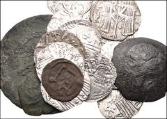 MIXED. Byzantine-World. Lot of eighteen (18) silver, billon, and bronze coins. Includes: BYZANTINE: Manuel I. BI Trachy // Uncertain. Æ Trachy // ISLAMIC: Ottoman, Mahmud II. BI 100 Para // WORLD: Bul