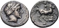 KINGS of THRACE. Lysimachos. As Satrap, 323-305 BC. AR Tetrobol (14mm, 2.35 g, 1h). In the name and types of Philip II of Macedon. Amphipolis mint. Struck under Kassander, circa 315-305 BC. Head of Ap