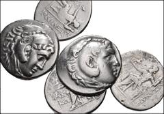 GREEK. Asia Minor. Lot of five (5) civic AR Tetradrachms in the name of Alexander III of Macedon. Includes: LYCIA, Phaselis. Dated CY 25 (197/6 BC). Price 2868 // PAMPHYLIA, Aspendos. Dated CY 24 (189