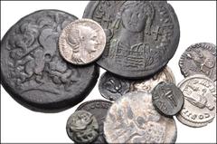 MIXED. Greek-Byzantine. Lot of eleven (11) coins. Includes: GREEK: Cimmerian Bosporos, Pantikapaion. Æ 13mm (2) // Islands off Caria, Rhodos. Rhodes. AR Hemidrachm // Ptolemaic Kings of Egypt. Ptolemy