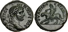 THRACE, Serdica. Geta. AD 209-211. Æ Pentassarion (30mm, 17.53 g, 12h). AVT K Π CЄ ΠTI ΓЄTAC, laureate head right / OVΛΠIAC C ЄPΔIK H C, Dionysus, holding cantharus and filleted thyrsus, on panther ad