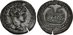 BITHYNIA, Nicaea. Caracalla. AD 198-217. Æ (34mm, 27.92 g, 1h). Struck AD 198. AVT • K • M • AVPH • ANTΩNINOC • AVΓOV, laureate and cuirassed bust right / CЄOVHPIA ΦIΛAΔЄΛΦЄIA TA MЄΓAΛA/ NIKAЄΩN, agon