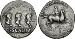Galba. AD 68-69. AR Fourrée Denarius (18mm, 2.61 g, 6h). Uncertain Gallic (Vienna [Vienne]?) mint. Struck circa April to late autumn, AD 68. SER GALBA IMP, Galba right on horseback, brandishing javeli